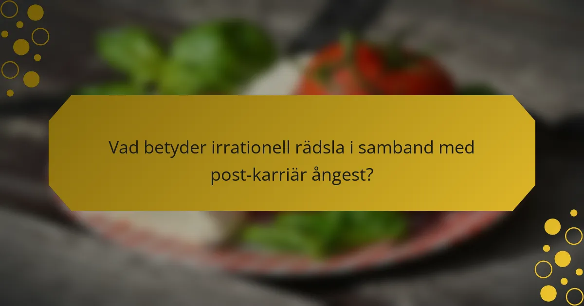 Vad betyder irrationell rädsla i samband med post-karriär ångest?